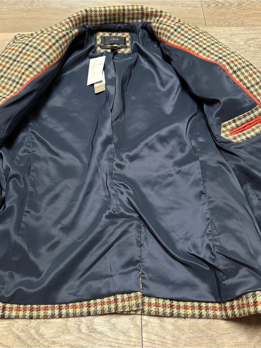 J. Crew Regent Blazer Houndstooth Moon Tweed English Wool Gold Buttons Academia - Picture 10 of 15